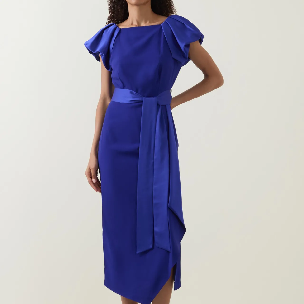 Hot CAROLINE KILKENNY Della Puff-Sleeve Belted Asymmetric Dress