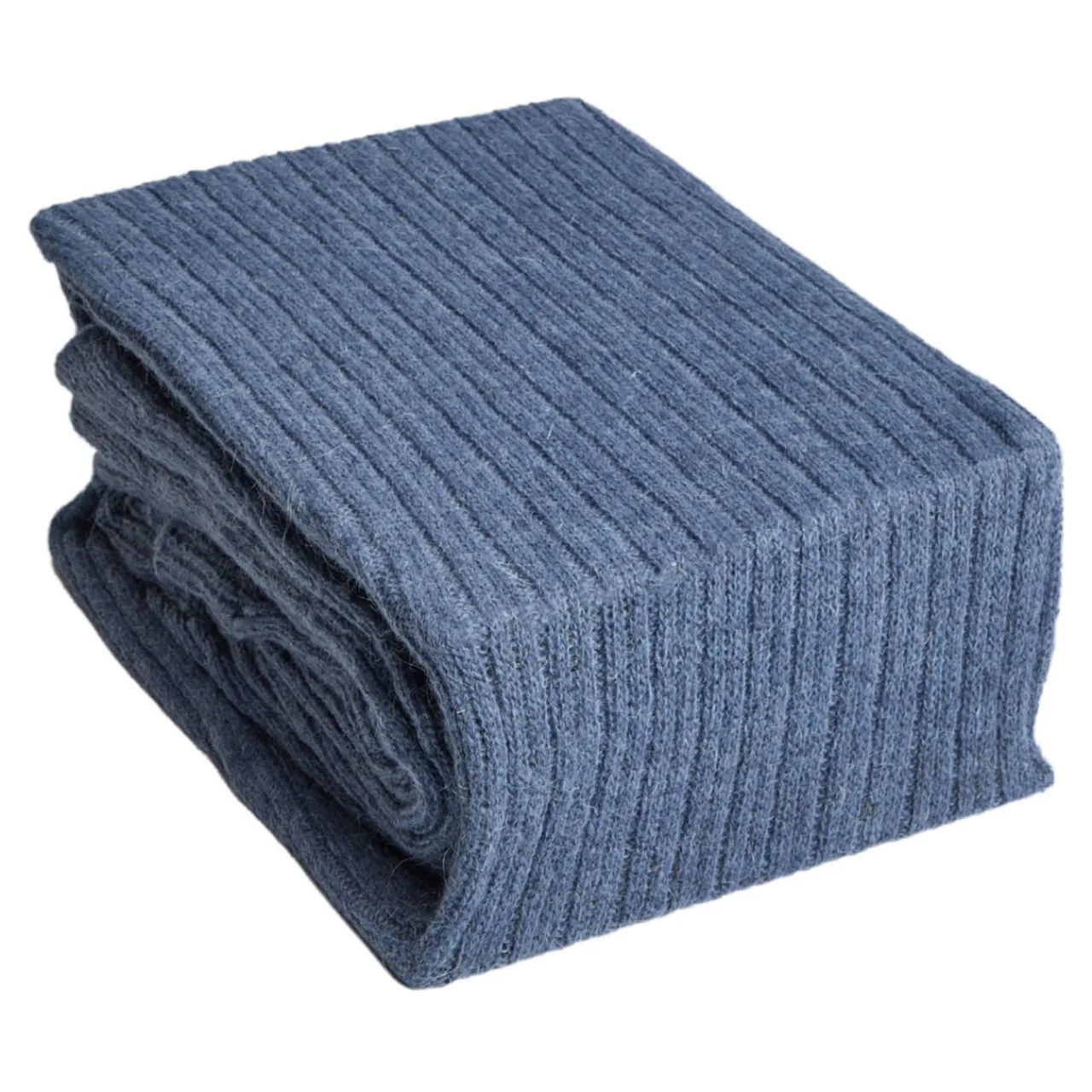 Outlet FOXFORD Denim Knitted Ribbed Bed Blanket