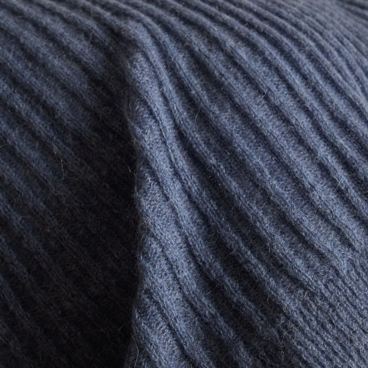 Outlet FOXFORD Denim Knitted Ribbed Bed Blanket