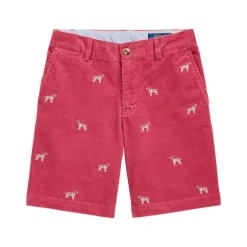 Clearance POLO RALPH LAUREN Dog Embroidered Stretch Corduroy Shorts 8-14 Years