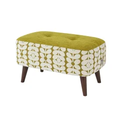 Online ORLA KIELY Donegal Small Velvet Stool Eske Yellow Olive