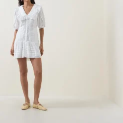 Dove Embroidered Mini Dress