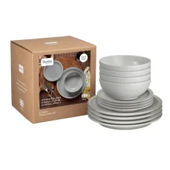 Outlet DENBY Dove Grey 12-Piece Tableware Set