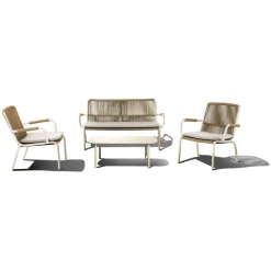 Hot CASEYS FURNITURE Dover Garden Lounge Set Ivory White Coconut