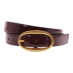 Drew Patent Leather Oval Buckle Belt
