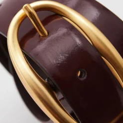 Drew Patent Leather Oval Buckle Belt