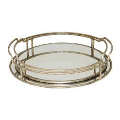 New MINDY BROWNES Drina Mirrored Tray, Set of Two