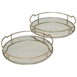 New MINDY BROWNES Drina Mirrored Tray, Set of Two