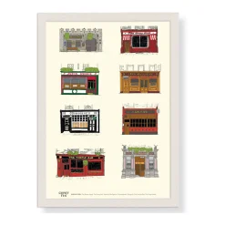 Fashion CLOVER RUA Dublin Pubs Framed Print A4