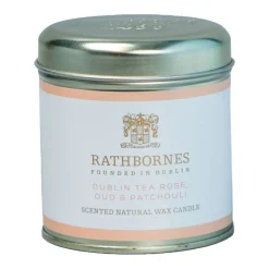Dublin Tea Rose, Oud & Patchouli Scented Candle Tin