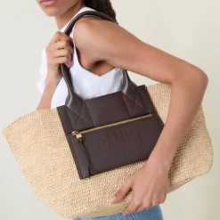 Fashion GANNI Easy Shopper Raffia Tote Bag