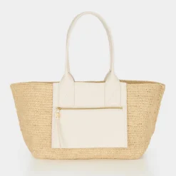 New GANNI Easy Shopper Raffia Tote Bag