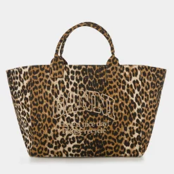 Clearance GANNI Easy Shopper XX Large Leopard Tote Bag