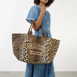 Clearance GANNI Easy Shopper XX Large Leopard Tote Bag