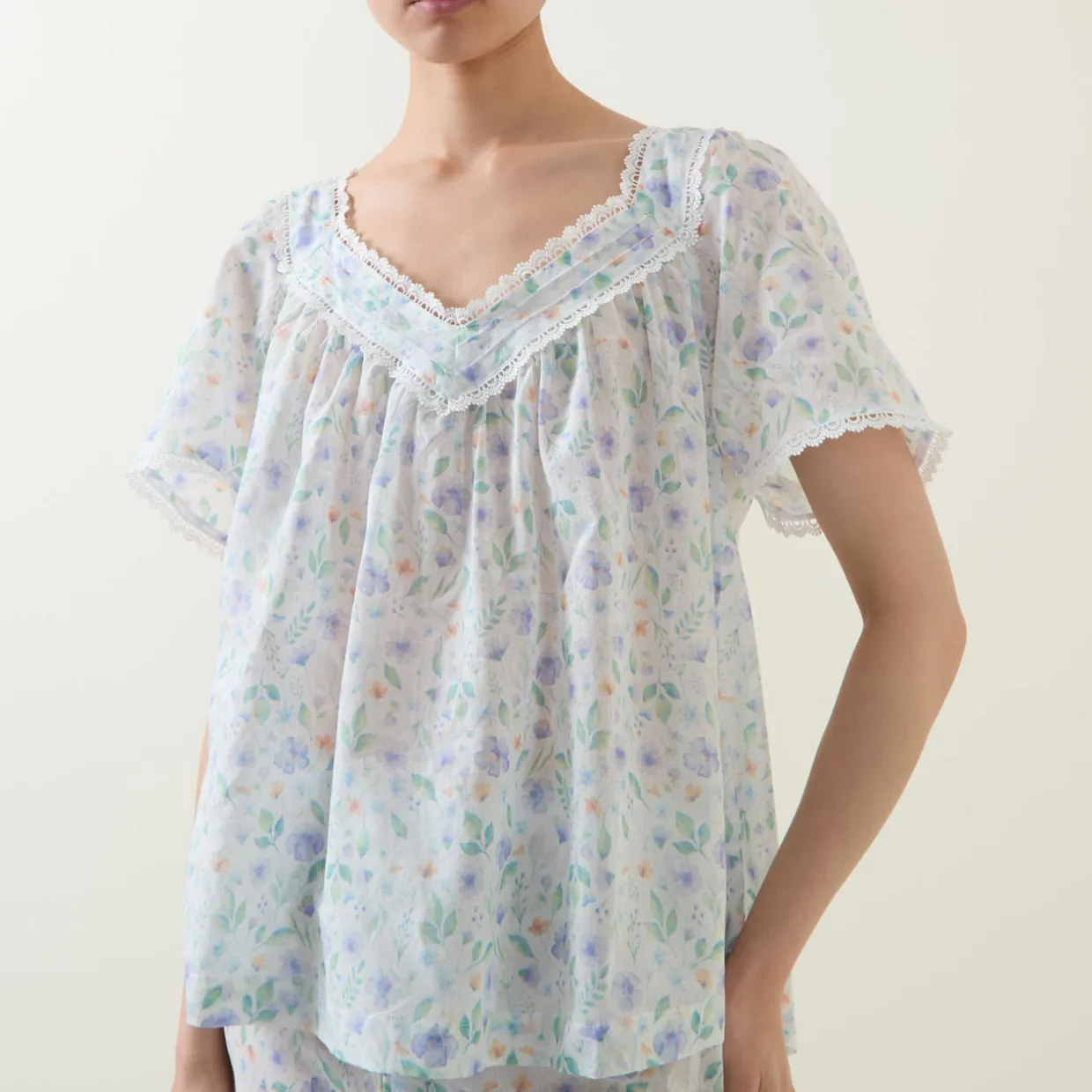 Elba Pansy Print Pyjama Set