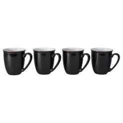 Elements Black Set of Four Coffee Mugs