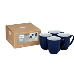 Elements Dark Blue Set of Four Coffee Mugs