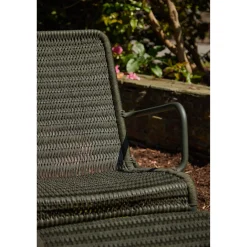 Ellendale Garden Lounge Chair & Footstool Forest Green