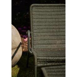 Ellendale Garden Lounge Chair & Footstool Forest Green