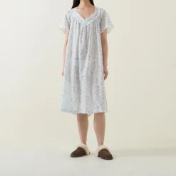 Outlet COTTON REAL Elma Pansy Print Night Dress