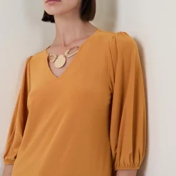 New JOSEPH RIBKOFF Embellished Solid Blouse