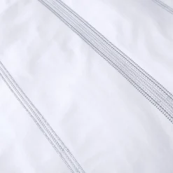 Sale APPLETREE Embroidered Bands Duvet Set White