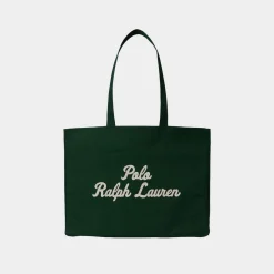 Best POLO RALPH LAUREN Embroidered Script Logo Canvas Tote Bag