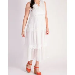 Embroidered Tiered Dress