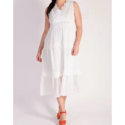 Embroidered Tiered Dress