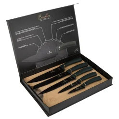Emerald Knife and Cutting Board 6-Piece Set