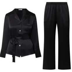 Emerald Tie-Fastening Silk Pyjama Set