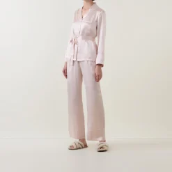 Discount GINGERLILLY Emerald Tie-Fastening Silk Pyjama Set