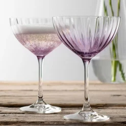 Online GALWAY CRYSTAL Erne Set of Two Cocktail-Champagne Saucers Amethyst