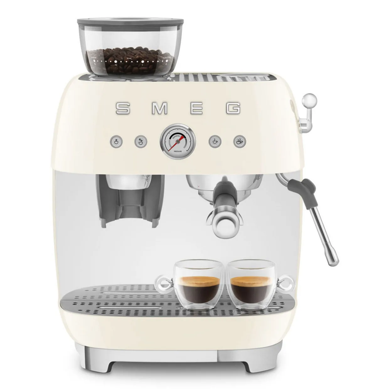 Espresso Coffee Machine with Grinder Cream