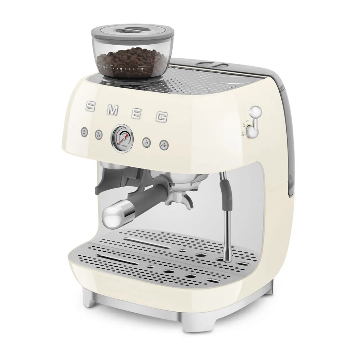 Espresso Coffee Machine with Grinder Cream