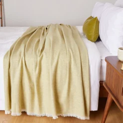 Outlet FOXFORD Extra Large Lambswool Throw Citrus
