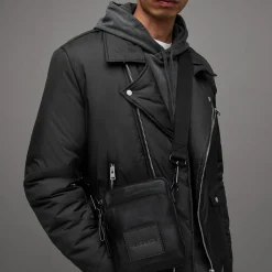 Falcon Logo Leather Pouch Bag