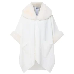 Fashion JOSEPH RIBKOFF Faux Fur Trim Cape