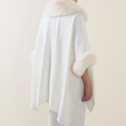 Fashion JOSEPH RIBKOFF Faux Fur Trim Cape