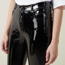 Faux Patent Five Pocket Leggings