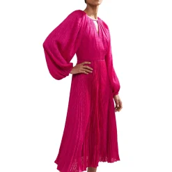 Faye Textured Pleated Dress