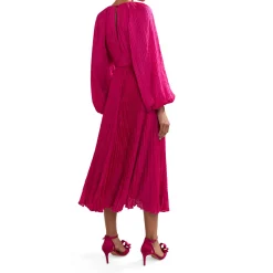 Faye Textured Pleated Dress