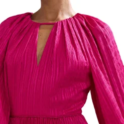 Faye Textured Pleated Dress