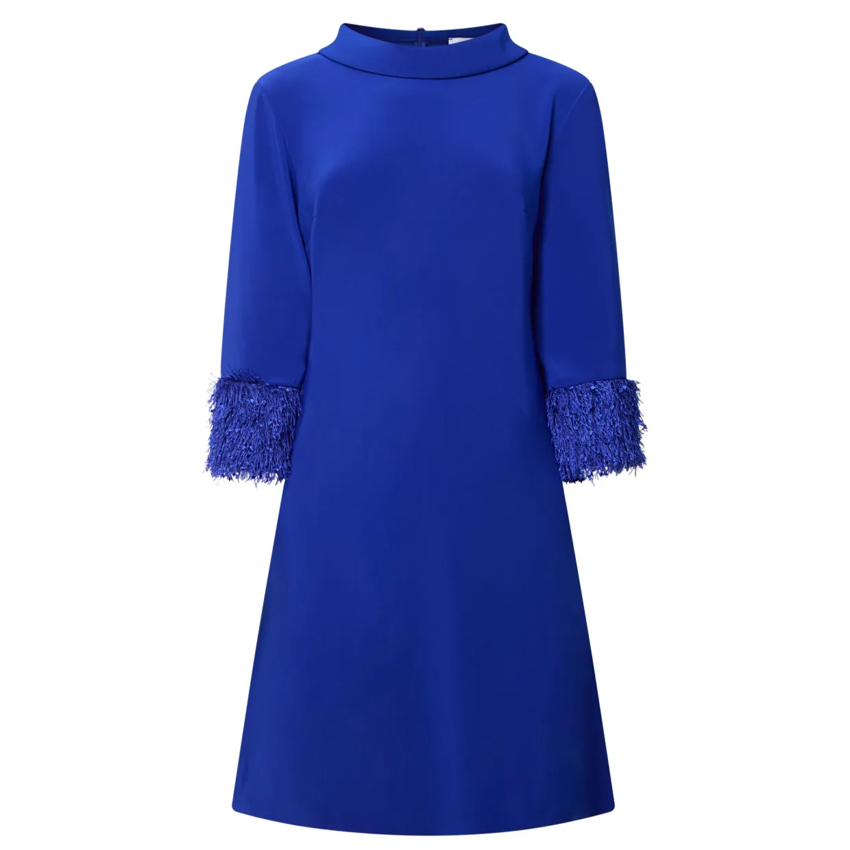 Feather-Trim Shift Dress