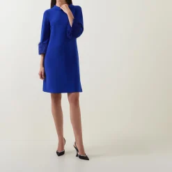 Feather-Trim Shift Dress