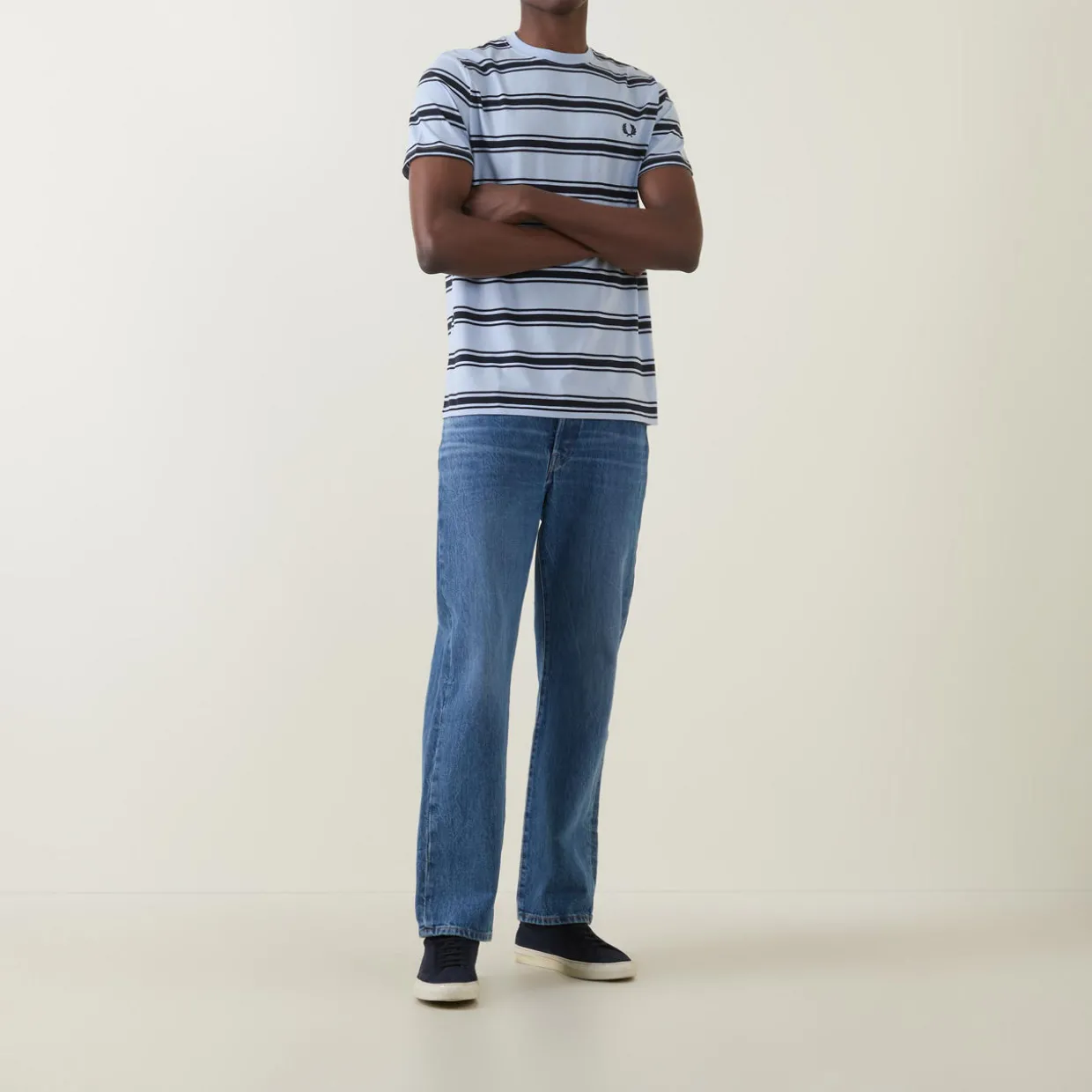 Fine Stripe Logo T-Shirt