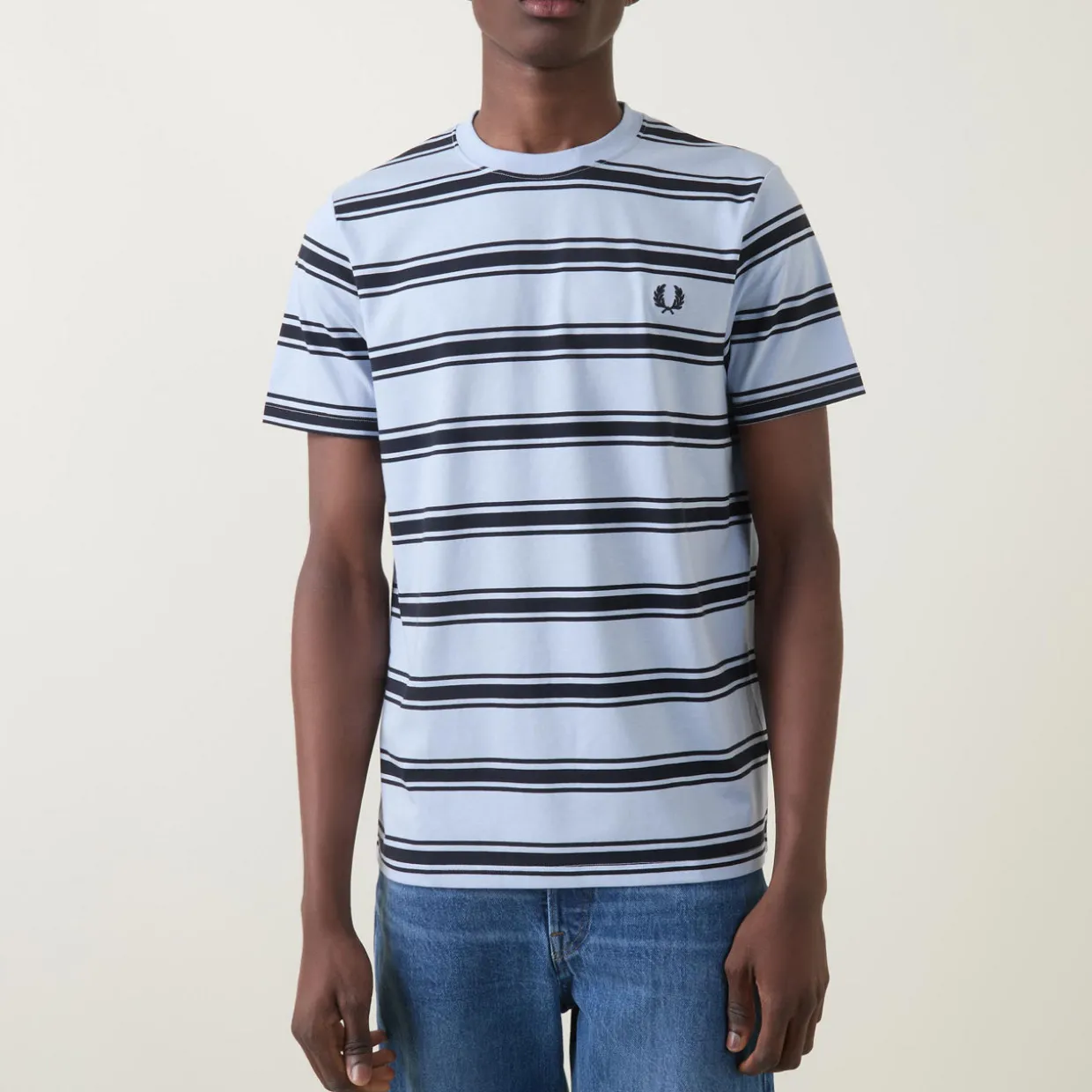 Fine Stripe Logo T-Shirt