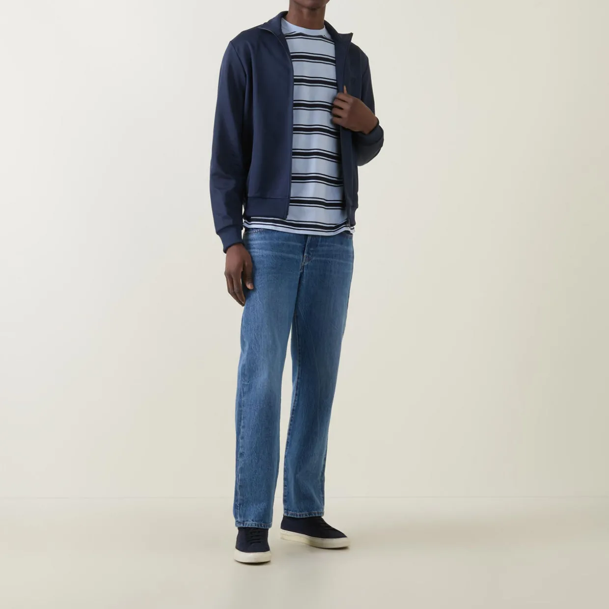 Fine Stripe Logo T-Shirt