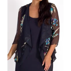 Online CHESCA Floral Open Front Shrug