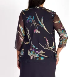 Online CHESCA Floral Open Front Shrug